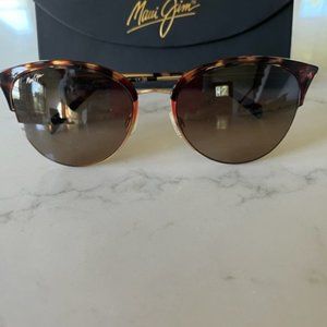 Official Maui Jim Lokelani sunglasses for women, bronze tortoise shell with gold